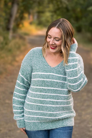 MM Evergreen Cozy Stripe Sweate