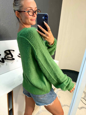 Curvy Effortless Knit V-Neck Sweater