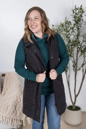 MM Harlow Long Vest in Black