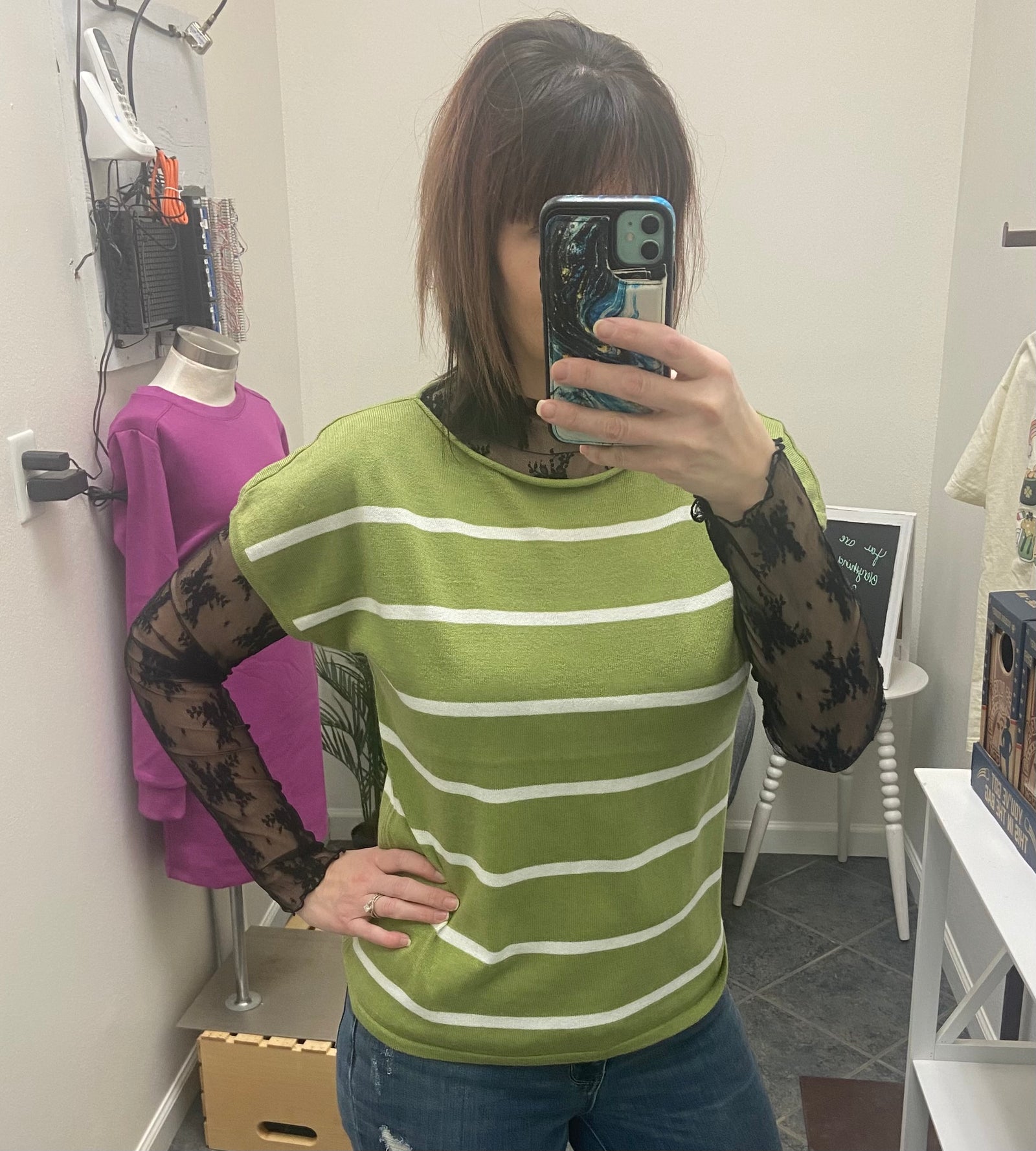 The Grass Is Greener Striped Pullover Sleeveless Sweater