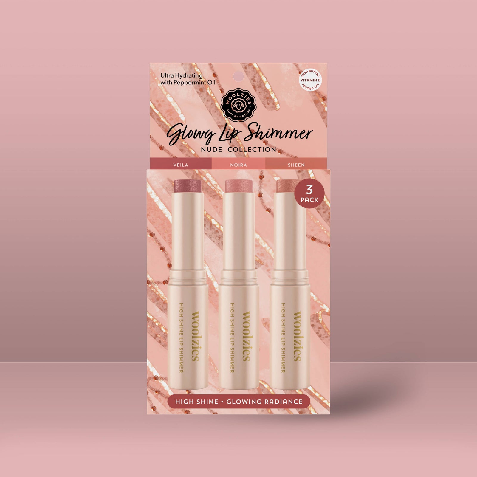 Glowy Lip Shimmer Trio – Nude Collection