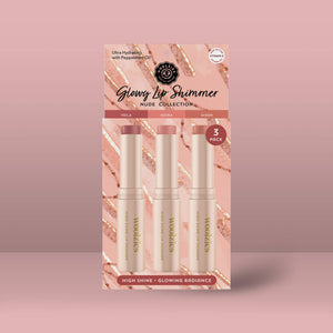 Glowy Lip Shimmer Trio – Nude Collection