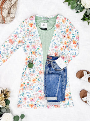 Watercolor Floral Timeless Cardigan