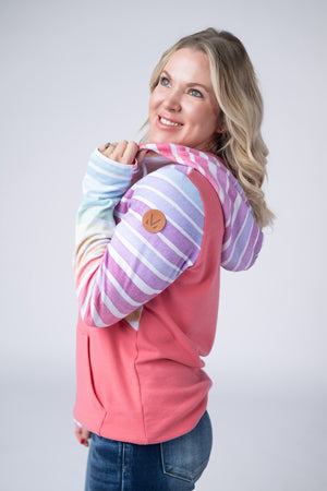 Sunset Coral Halfzip Hoodie