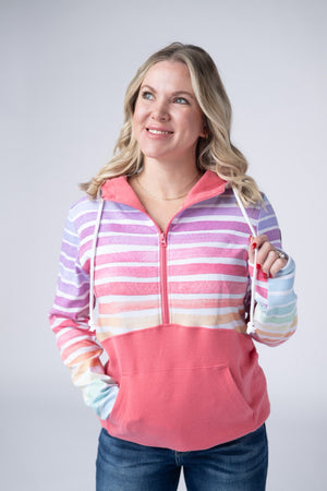 Sunset Coral Halfzip Hoodie