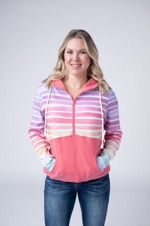 Sunset Coral Halfzip Hoodie