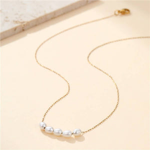 STAINLESS STEEL NON-TARNISH PEARL NECKLACE