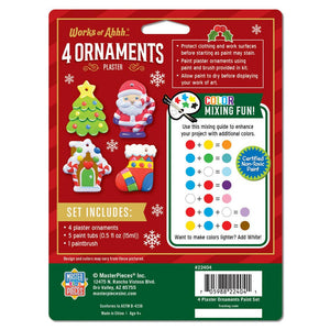Holiday Ornaments - 4-Pack Plaster Paint Kit