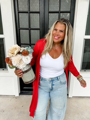 SIERRA RIBBED CARDIGANS: OLIVE