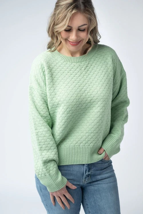 Michelle Mae Gianna Pullover Sweater in Spring Green