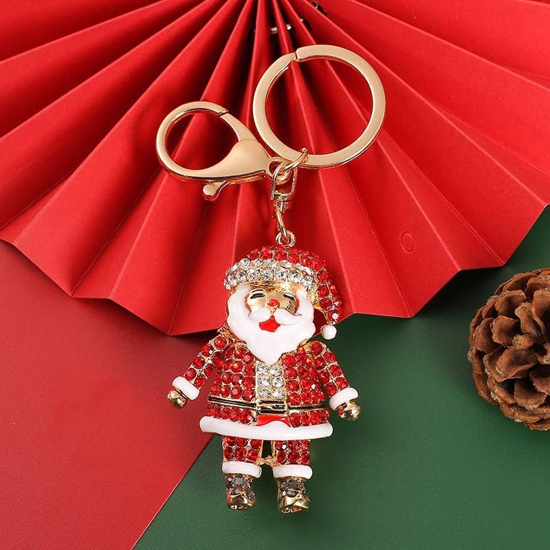 CHRISTMAS SANTA TREE KEYCHAIN BAG CHARM | 40KC162: Red