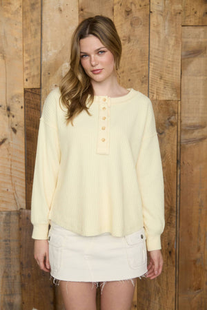 Breezy Button Henley Top