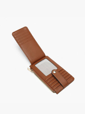 WL2541 Mae Multi-Card Wallet w/ Strap Snap Closure: Dark Ruby