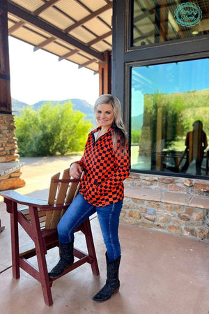 Pep Rally Pullover - Orange & Black