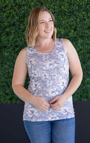 Vintage Grey Floral Ava Tank