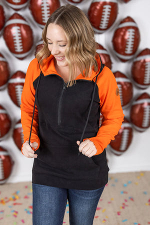 Orange/Black Gameday Halfzip Hoodie