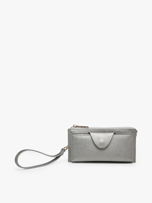 WL0004RF Kyla RFID Wallet w/ Snap Closure: Grey