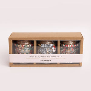 Holiday Jar Trio Mini Block Letter DIY Bead Kit Gift Set