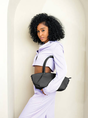 M2673 Karen Dual Handle Baguette Bag: Boysenberry