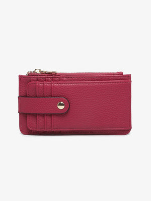 WL2541 Mae Multi-Card Wallet w/ Strap Snap Closure: Dark Purple