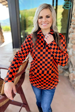 Pep Rally Pullover - Orange & Black