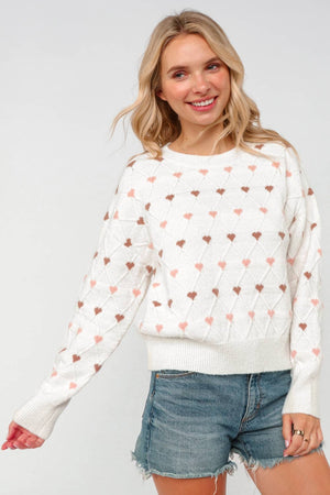 Sweetheart Stitch Knit Sweater