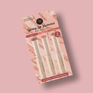Glowy Lip Shimmer Trio – Nude Collection
