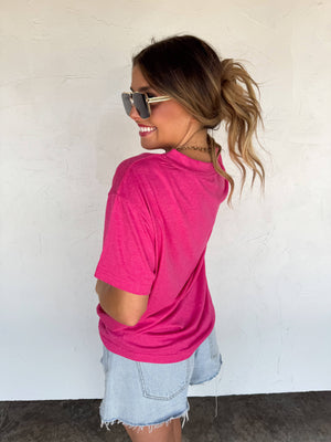 SADIE SOFT & SLOUCHY BOYFRIEND TEE: BROWN