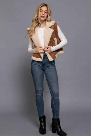 Sherpa Lined Faux Suede Vest