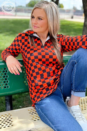 Pep Rally Pullover - Orange & Black