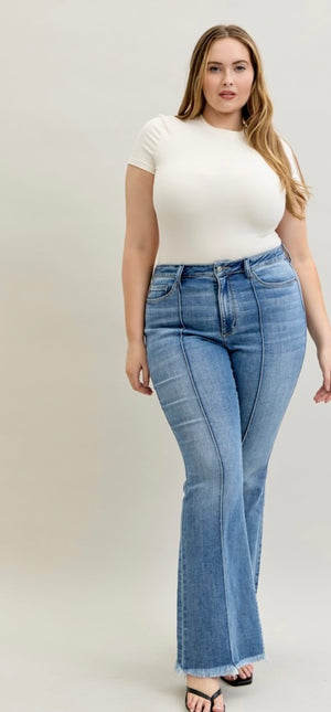 Judy Blue Mid Rise Trouser Bootcut Jeans with Lycra Xfit Technology