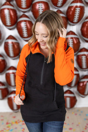 Orange/Black Gameday Halfzip Hoodie
