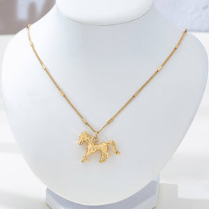 Gold Horse Pendant Necklace