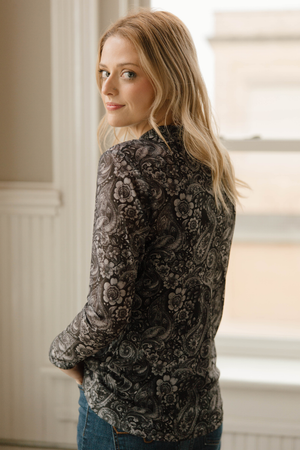 Wanted In Paisley Mesh Top