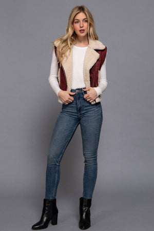 Sherpa Lined Faux Suede Vest