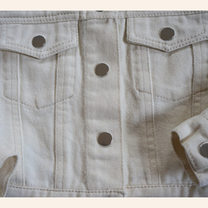 Ivory Cropped Denim Jacket