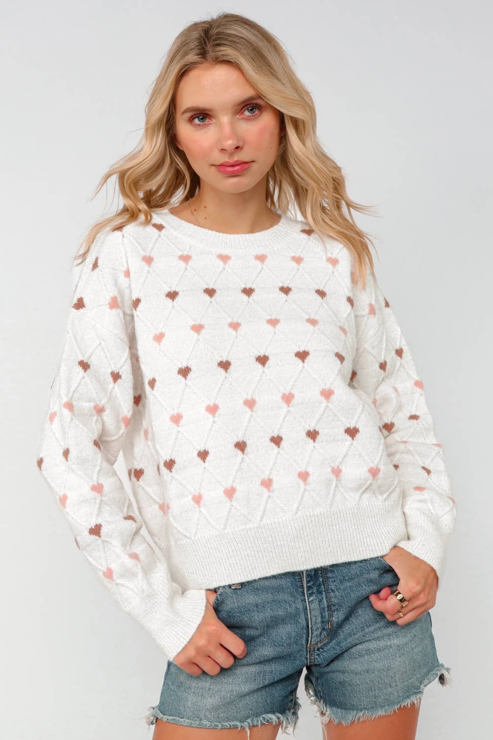 Sweetheart Stitch Knit Sweater