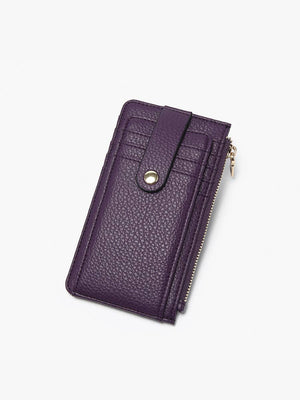 WL2541 Mae Multi-Card Wallet w/ Strap Snap Closure: Dark Ruby