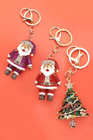 CHRISTMAS SANTA TREE KEYCHAIN BAG CHARM