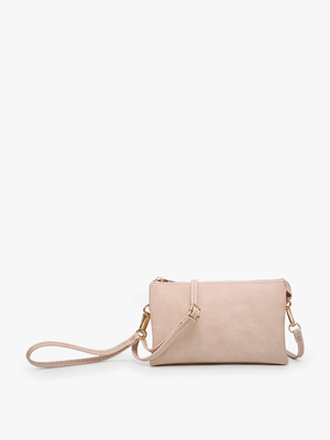 M013 Riley Monogrammable 3 Compartment Crossbody/Wristlet: Chocolate
