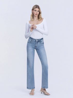 Lovervet Mid RIse Tummy Control Lightwash Jeans