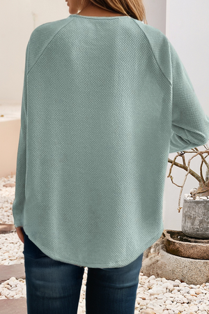 Breezy Knit Raglan Top in Cornflower Blue