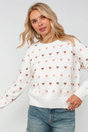 Sweetheart Stitch Knit Sweater