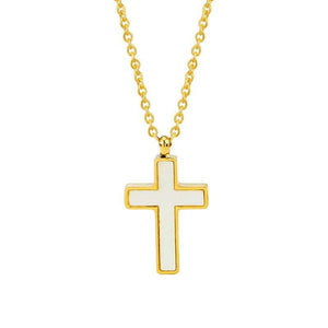 18K STAINLESS STEEL TARNISH FREE CROSS NECKLACE
