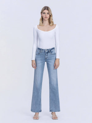 Lovervet Mid RIse Tummy Control Lightwash Jeans
