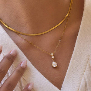 18K STAINLESS STEEL TARNISH FREE LAYERED NECKLACE