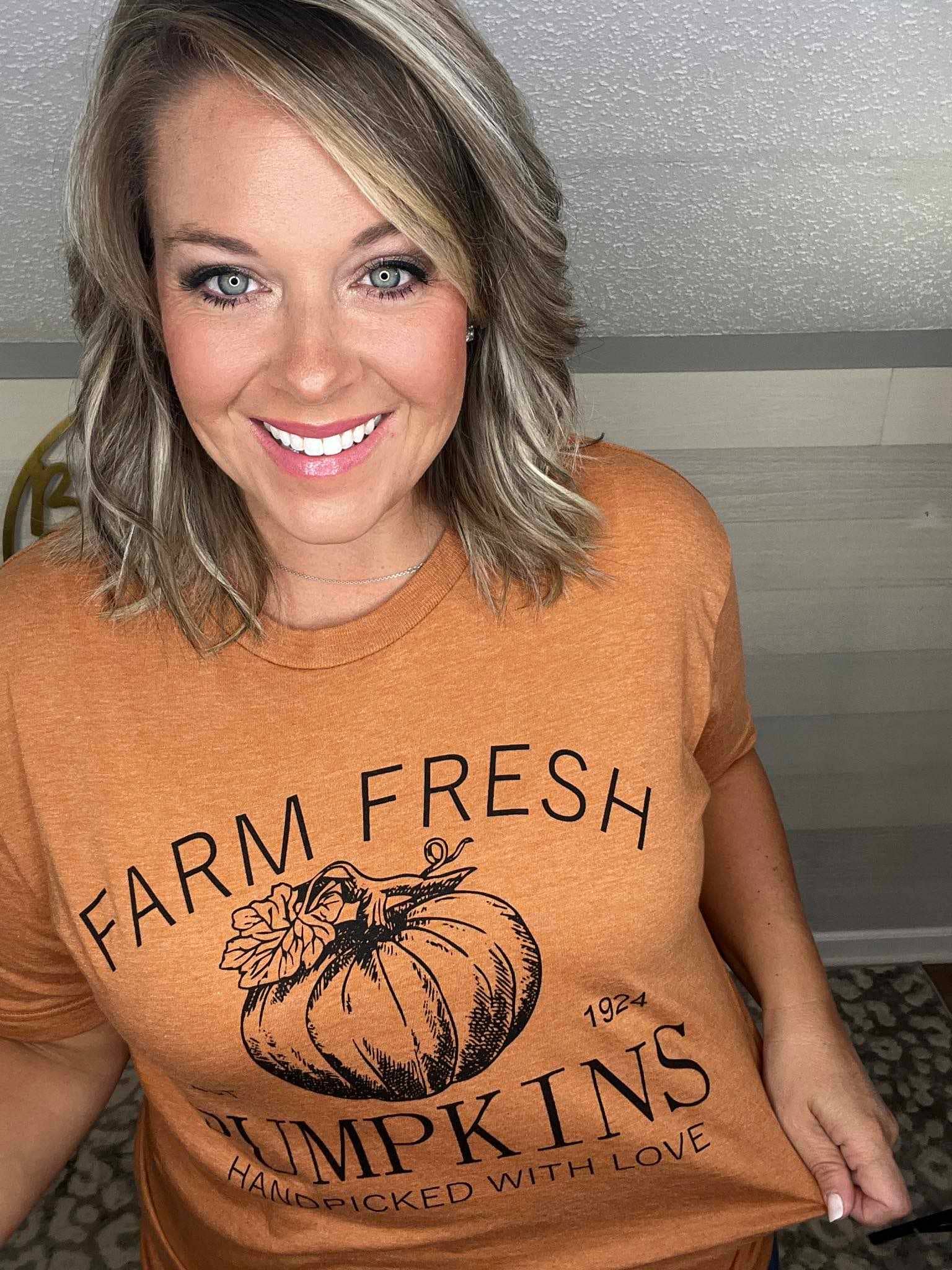 Pumpkin Farm Fresh Rust Fall Graphic Tee
