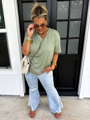 SADIE SOFT & SLOUCHY BOYFRIEND TEE: BROWN