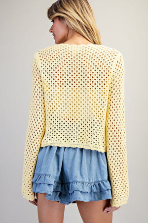 Buttercream Breeze Open Knit Sweater
