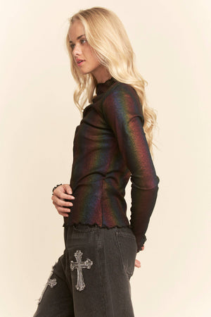 Prism Glow Layering Mesh Top